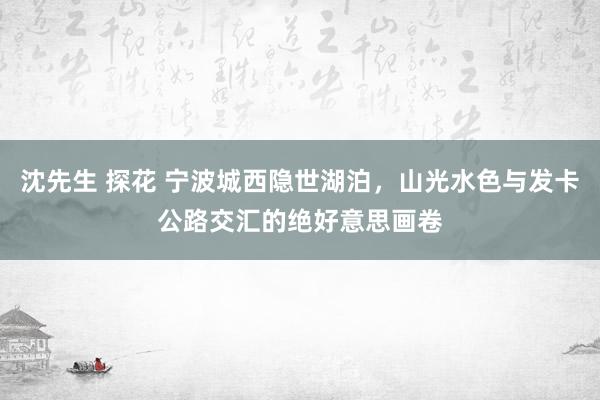 沈先生 探花 宁波城西隐世湖泊，山光水色与发卡公路交汇的绝好意思画卷