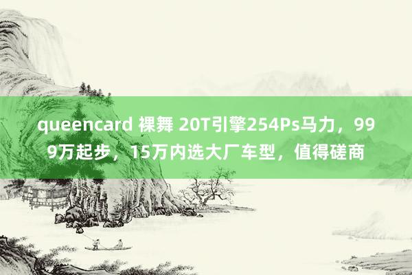 queencard 裸舞 20T引擎254Ps马力，999万起步，15万内选大厂车型，值得磋商