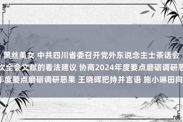 黑丝美女 中共四川省委召开党外东说念主士茶话会 征求对省委十二届六次全会文献的看法建议 协商2024年度要点磨砺调研恶果 王晓晖把持并言语 施小琳田向利出席