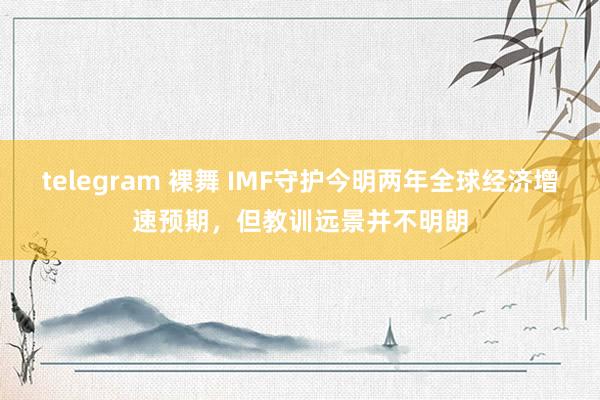 telegram 裸舞 IMF守护今明两年全球经济增速预期，但教训远景并不明朗