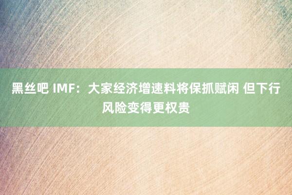 黑丝吧 IMF：大家经济增速料将保抓赋闲 但下行风险变得更权贵