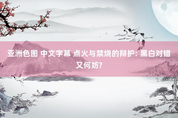 亚洲色图 中文字幕 点火与禁烧的辩护: 黑白对错又何妨?