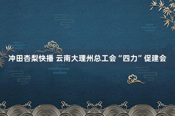 冲田杏梨快播 云南大理州总工会“四力”促建会