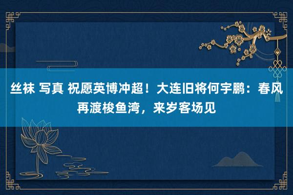 丝袜 写真 祝愿英博冲超！大连旧将何宇鹏：春风再渡梭鱼湾，来岁客场见