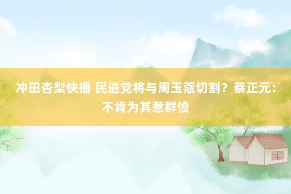 冲田杏梨快播 民进党将与周玉蔻切割？蔡正元：不肯为其惹群愤