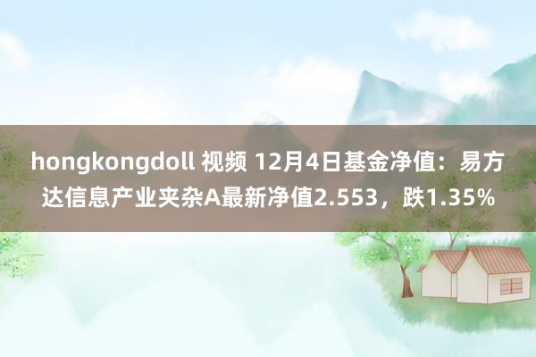 hongkongdoll 视频 12月4日基金净值：易方达信息产业夹杂A最新净值2.553，跌1.35%