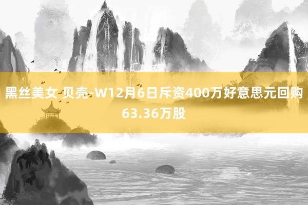 黑丝美女 贝壳-W12月6日斥资400万好意思元回购63.36万股