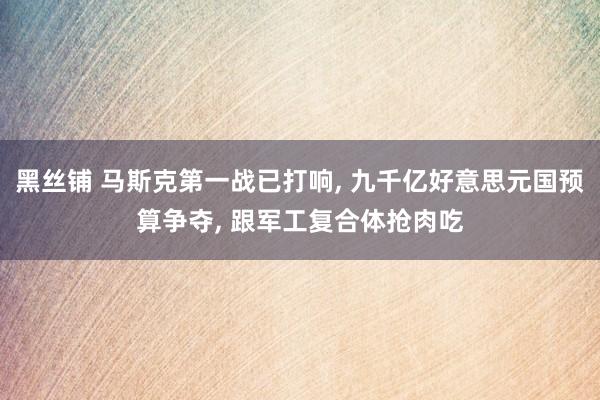 黑丝铺 马斯克第一战已打响， 九千亿好意思元国预算争夺， 跟军工复合体抢肉吃