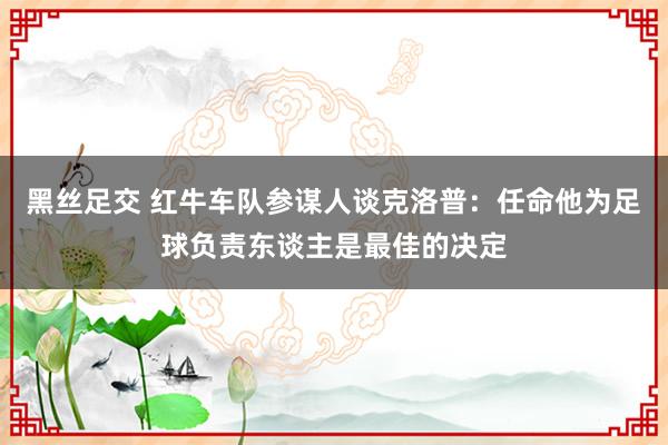 黑丝足交 红牛车队参谋人谈克洛普：任命他为足球负责东谈主是最佳的决定