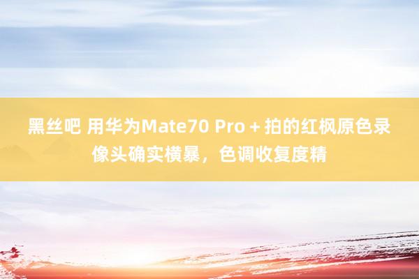 黑丝吧 用华为Mate70 Pro＋拍的红枫原色录像头确实横暴，色调收复度精