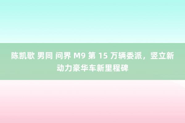 陈凯歌 男同 问界 M9 第 15 万辆委派，竖立新动力豪华车新里程碑