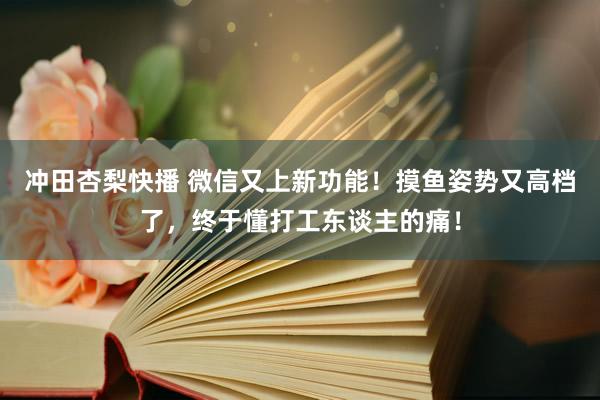 冲田杏梨快播 微信又上新功能！摸鱼姿势又高档了，终于懂打工东谈主的痛！