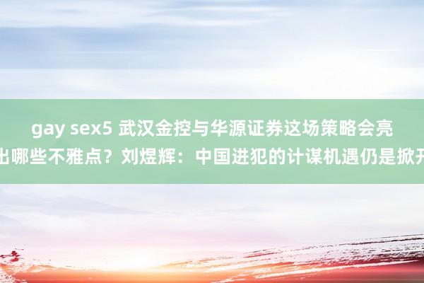 gay sex5 武汉金控与华源证券这场策略会亮出哪些不雅点？刘煜辉：中国进犯的计谋机遇仍是掀开