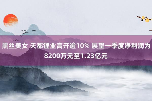 黑丝美女 天都锂业高开逾10% 展望一季度净利润为8200万元至1.23亿元