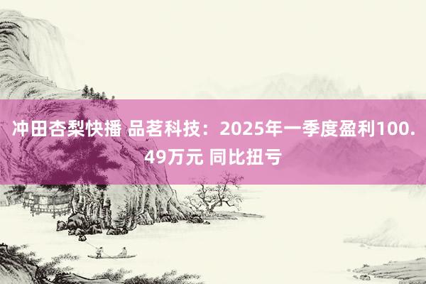 冲田杏梨快播 品茗科技：2025年一季度盈利100.49万元 同比扭亏